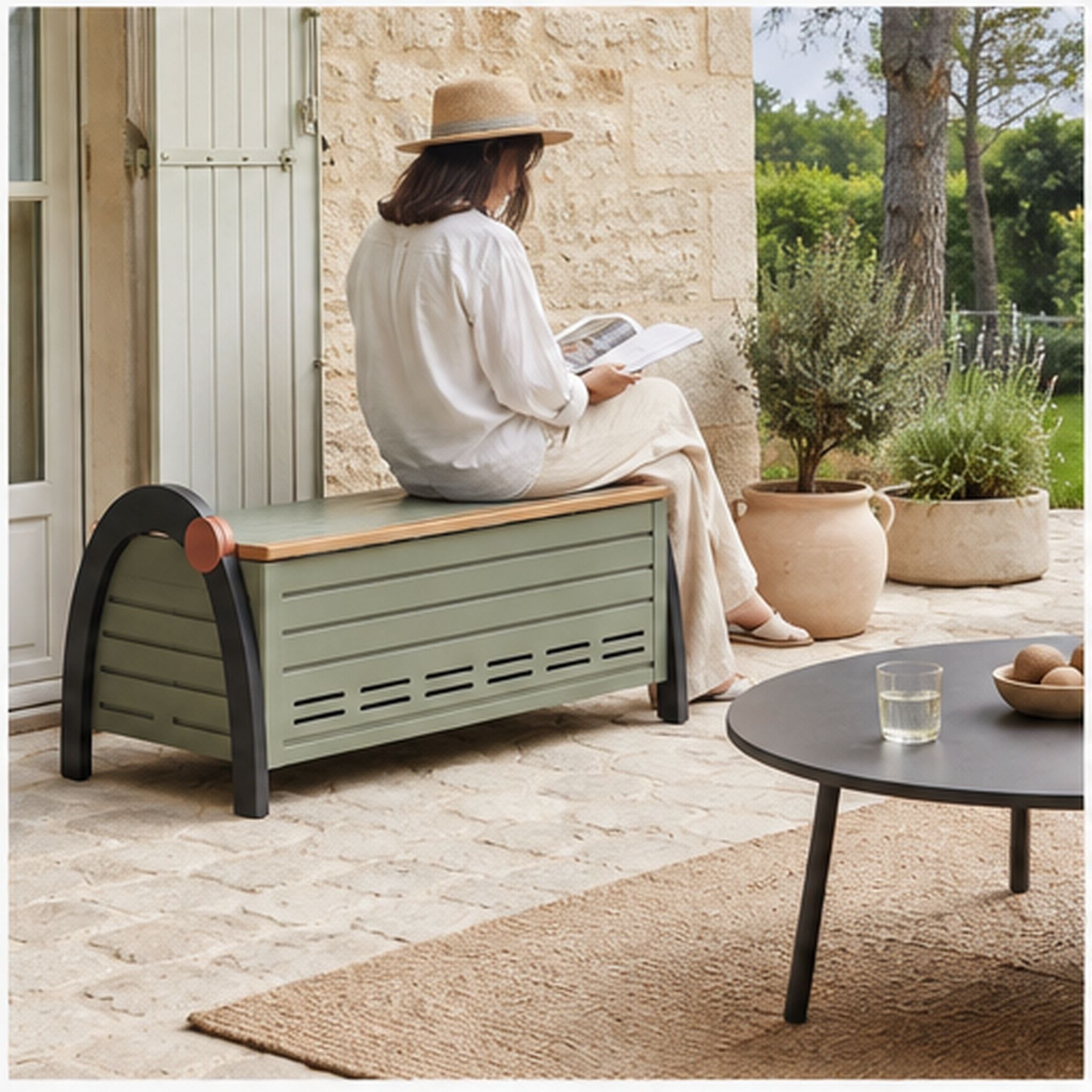 ArcBench Vault – Banc-coffre extérieur ventilé 180 litres