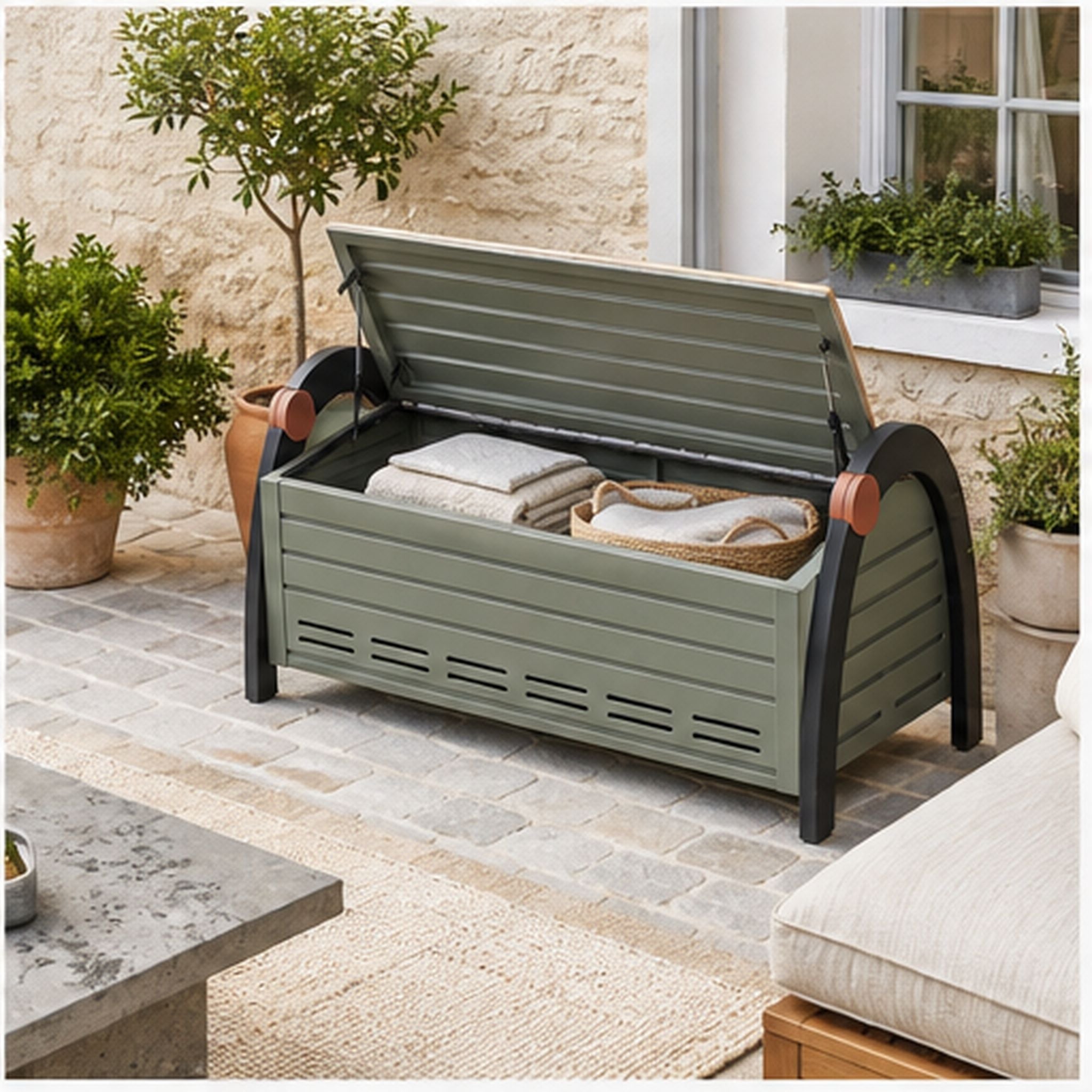 ArcBench Vault – Banc-coffre extérieur ventilé 180 litres