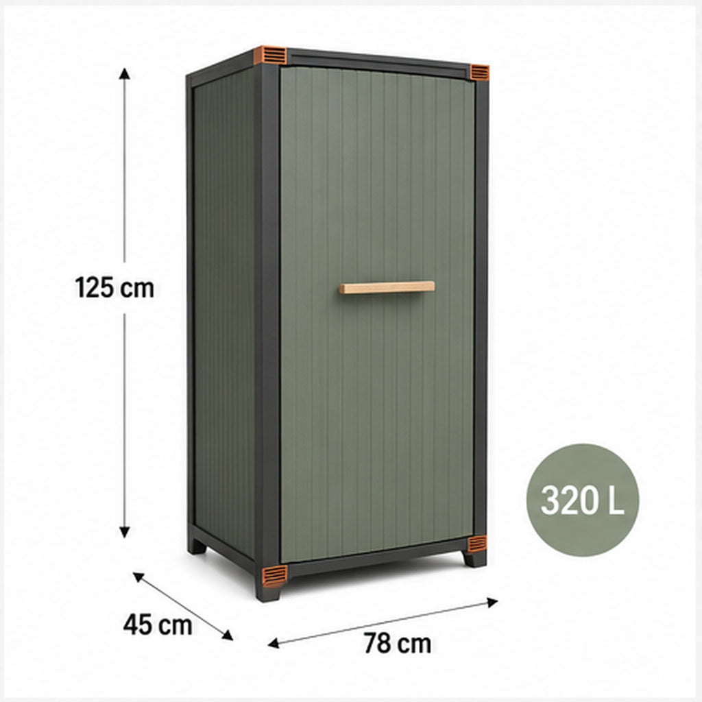 CushionVault Slim – Armoire extérieure étroite pour coussins 320 litres