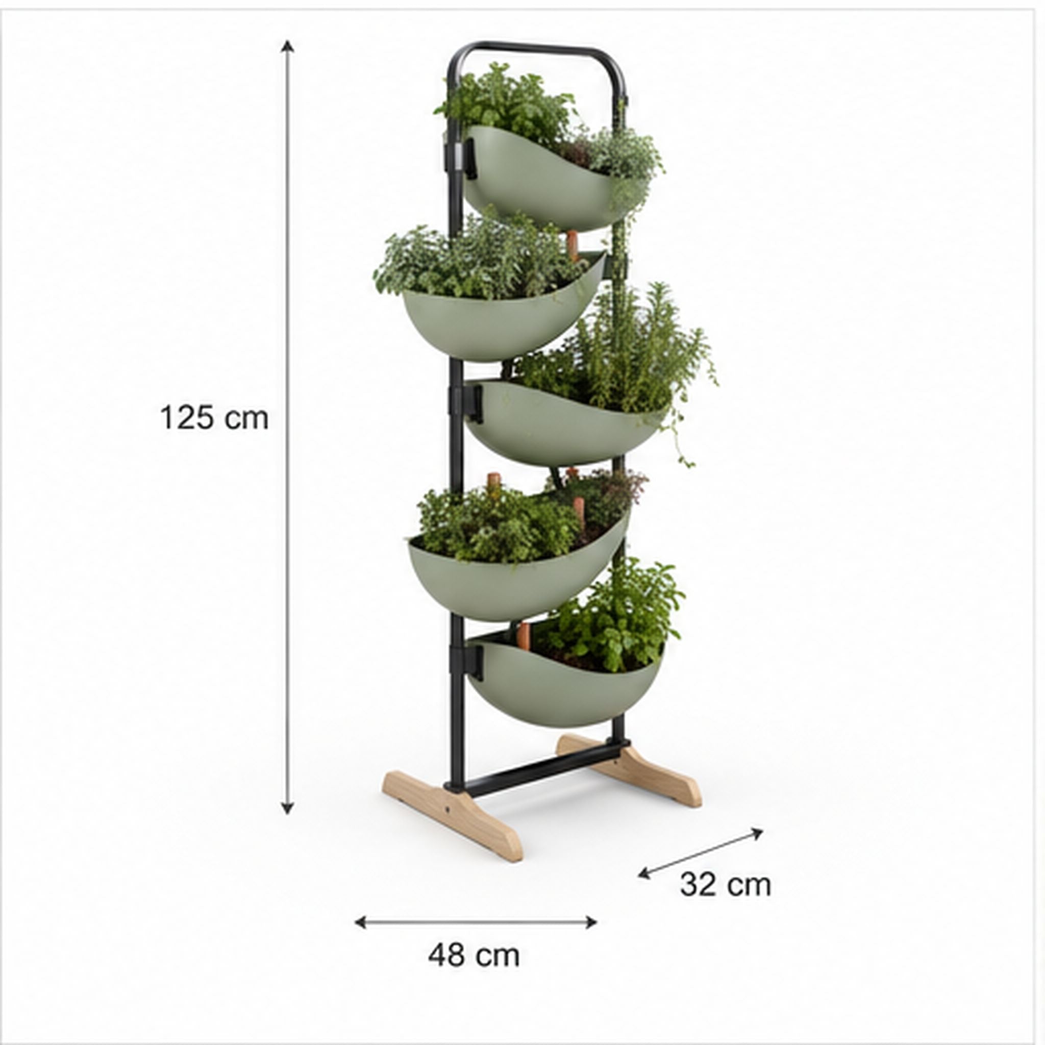 HerbStack Arc – Jardin vertical compact à cinq bacs