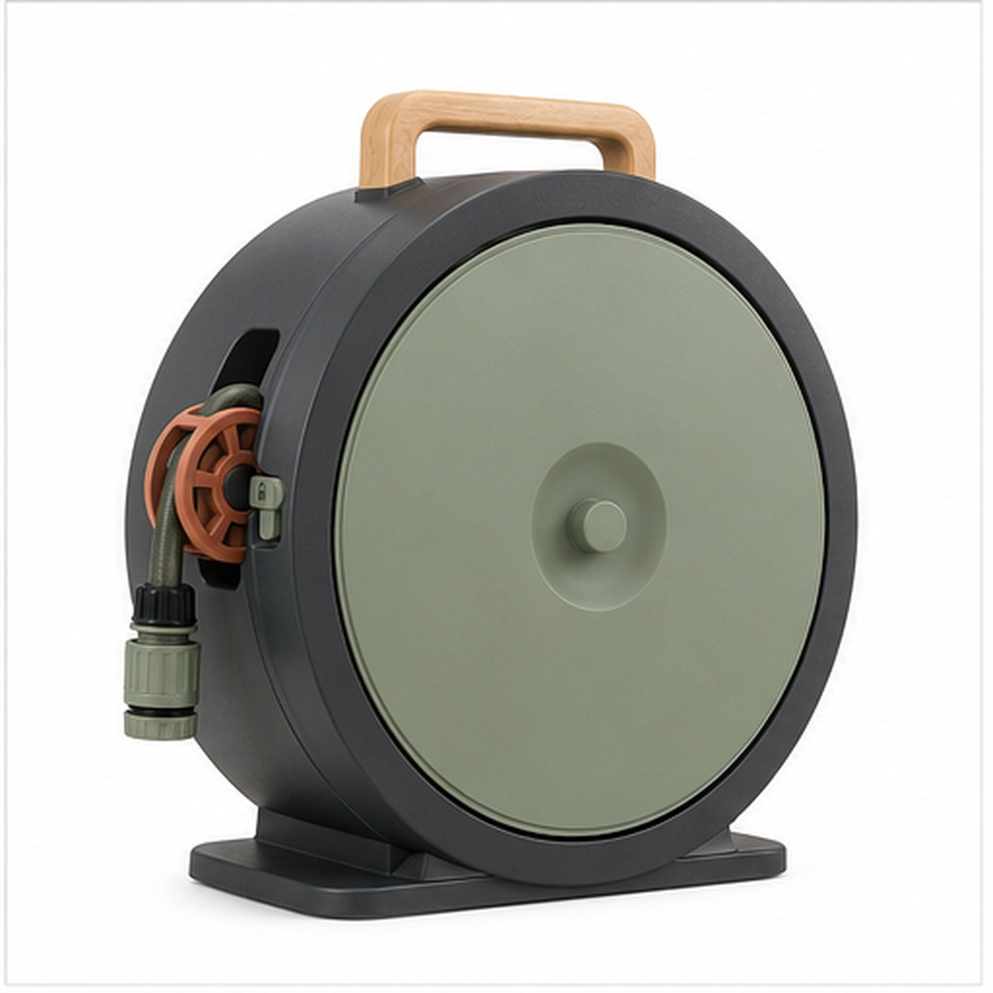 HoseHalo Hide – Dévidoir compact avec tuyau de jardin 20 mètres