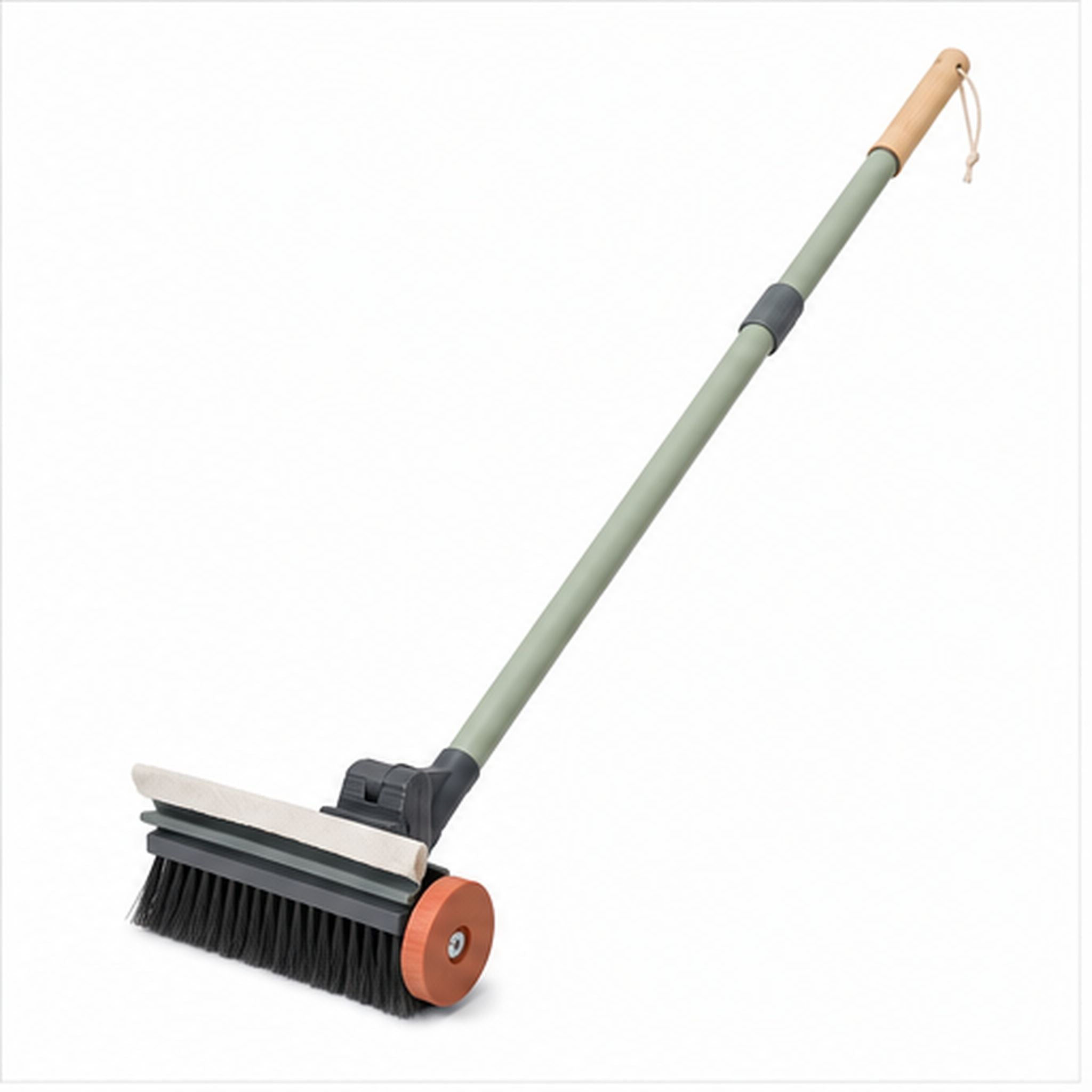 PatioPulse Duo – Brosse télescopique avec raclette pour terrasse