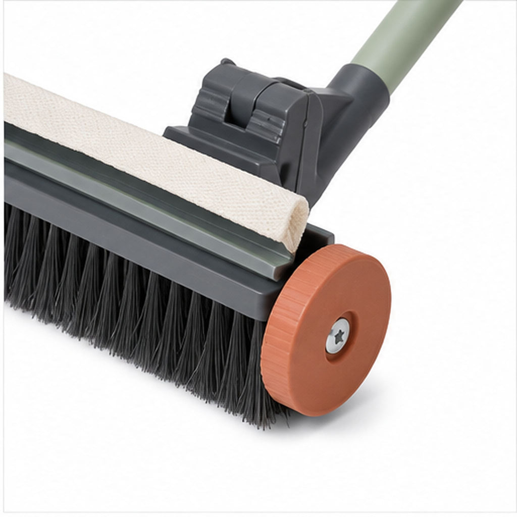 PatioPulse Duo – Brosse télescopique avec raclette pour terrasse