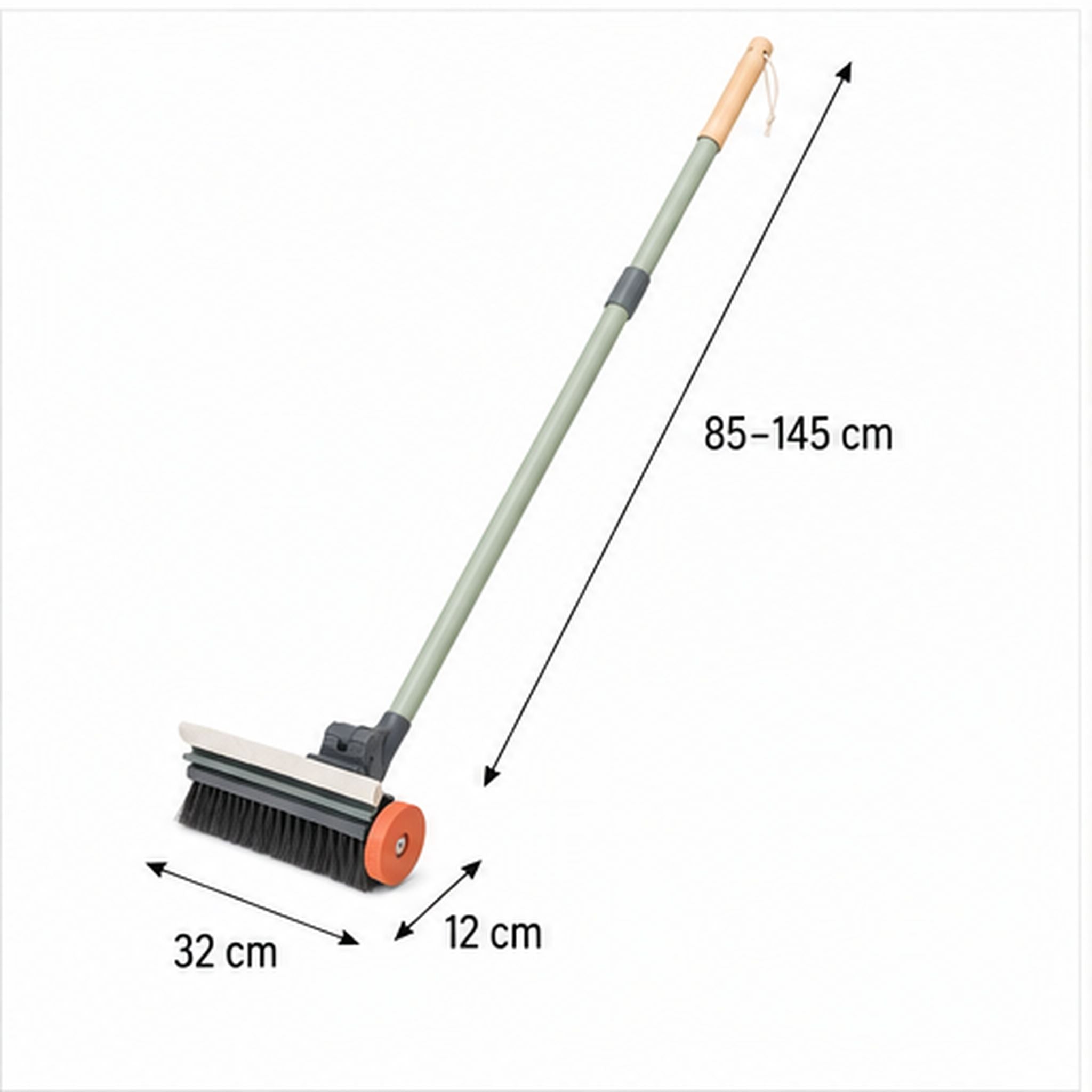PatioPulse Duo – Brosse télescopique avec raclette pour terrasse