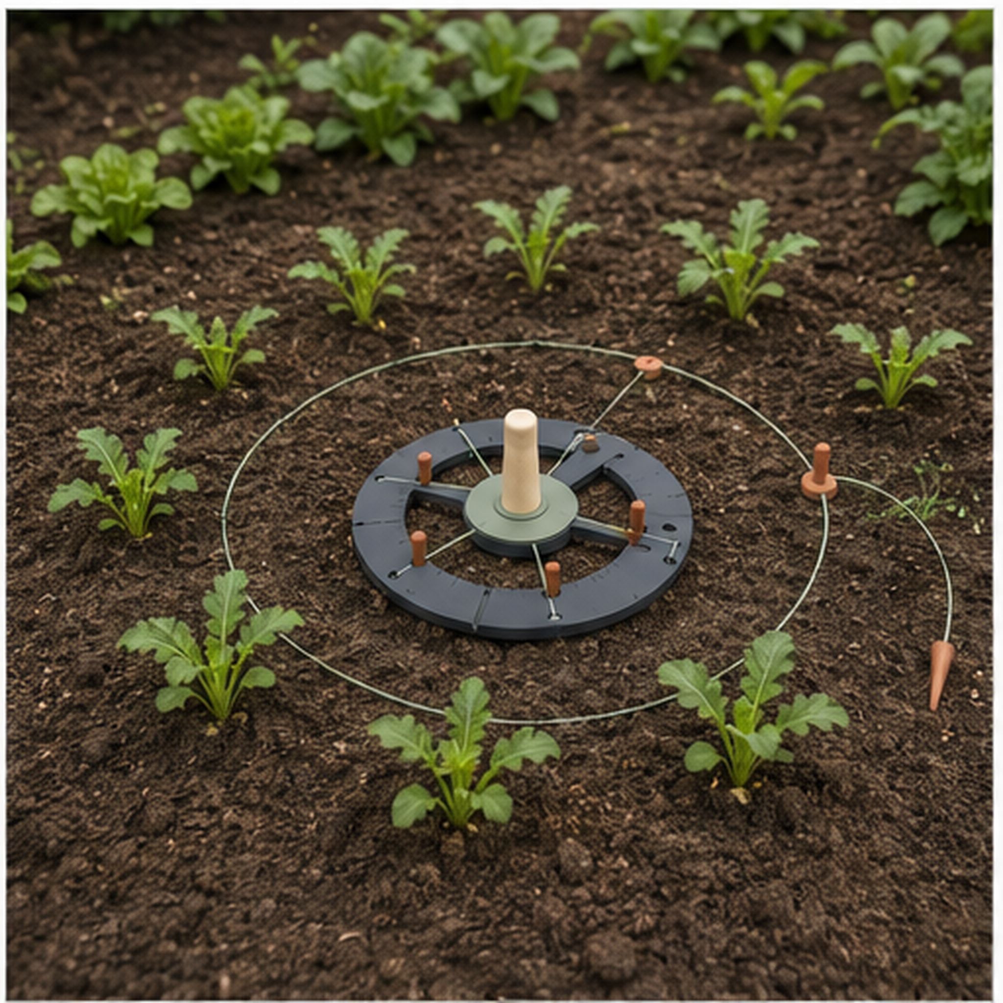 PlantLine Compass – Guide circulaire de plantation avec cordeau