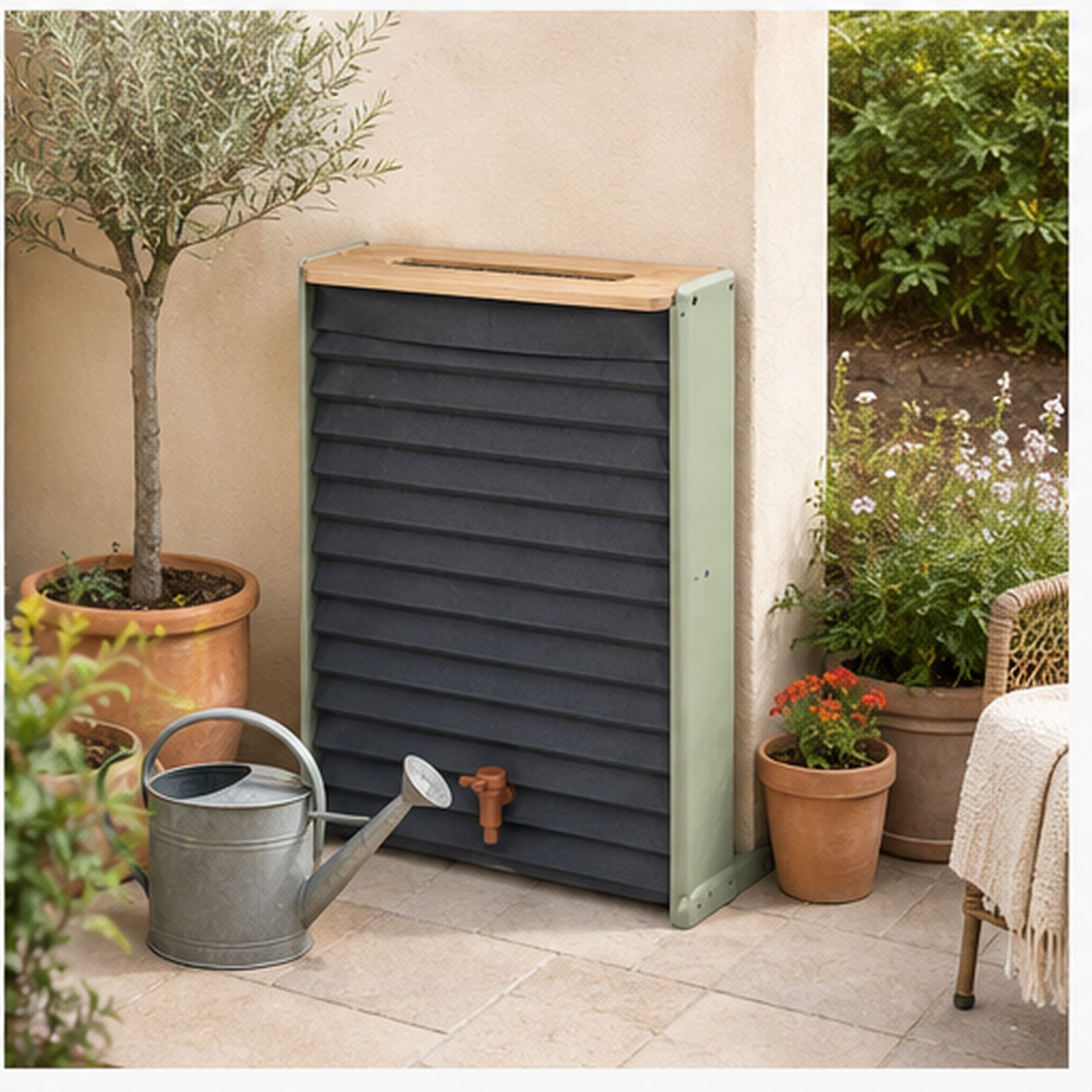 RainFold Slim – Récupérateur d’eau de pluie pliable 120 litres