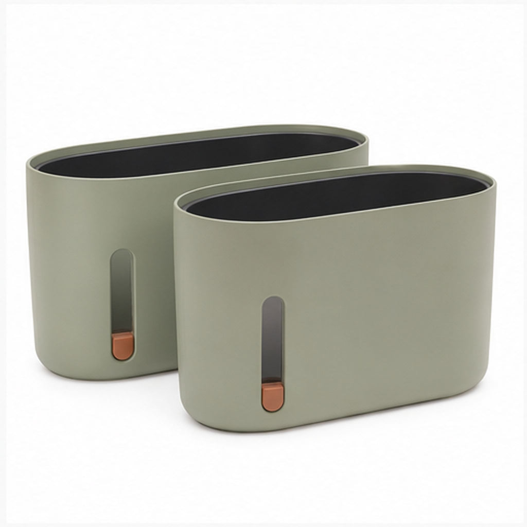 RootWindow Duo – Lot de deux pots auto-arrosants avec fenêtre racinaire