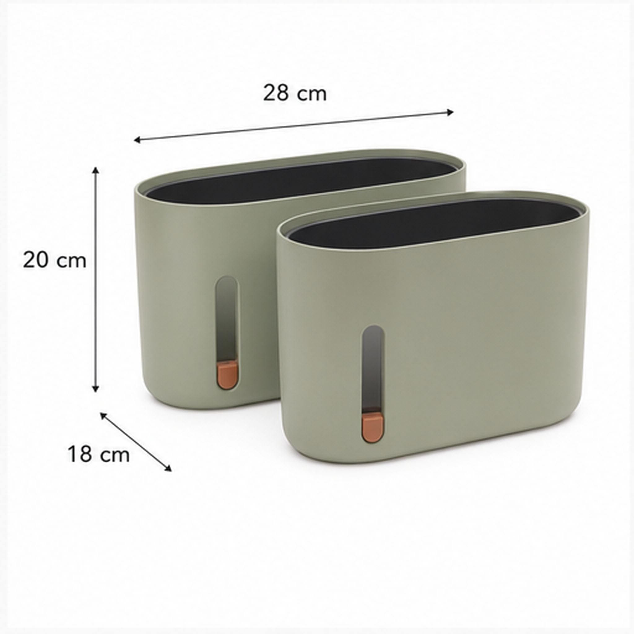 RootWindow Duo – Lot de deux pots auto-arrosants avec fenêtre racinaire