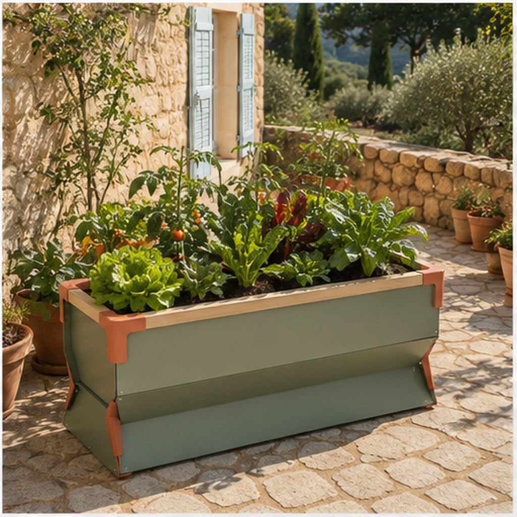 TerraFold Jardin – Bac potager surélevé modulaire avec drainage