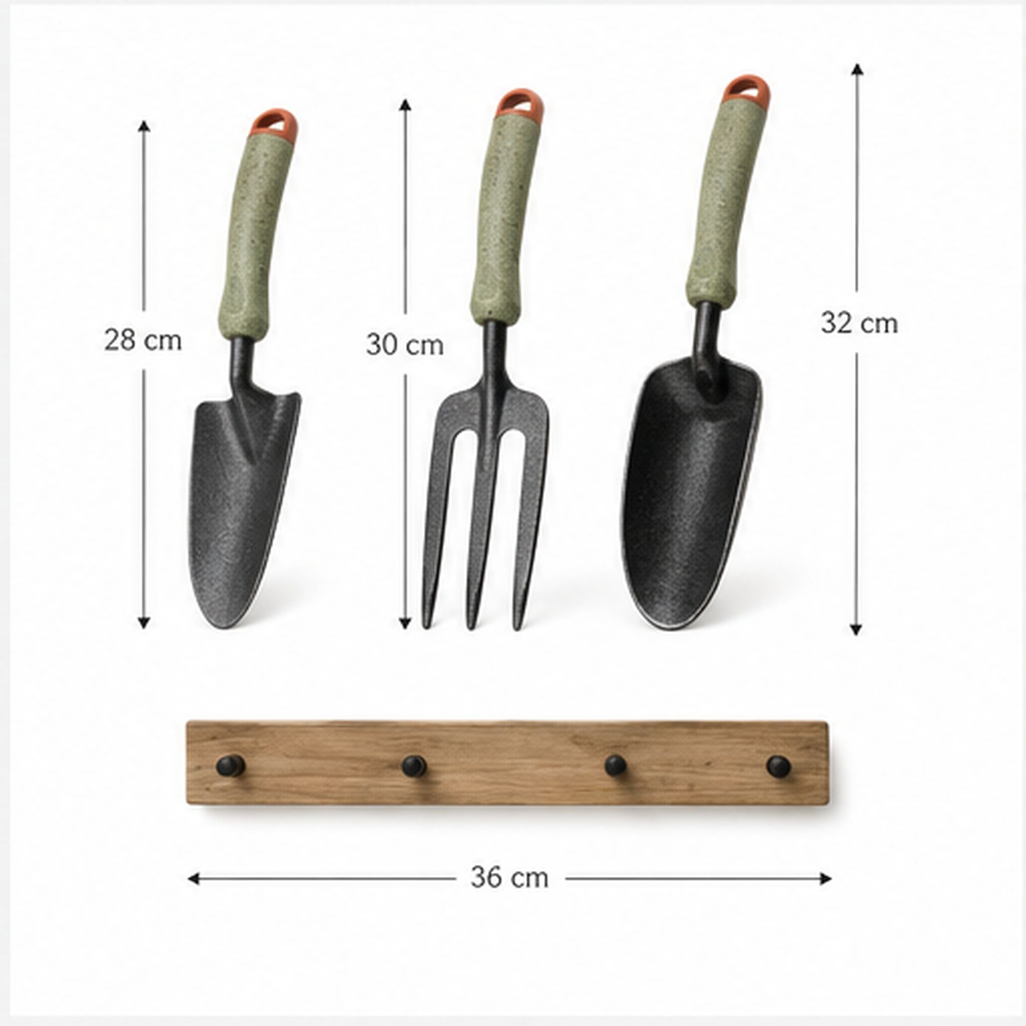 TerraGrip Trio – Ensemble de trois outils de jardinage ergonomiques
