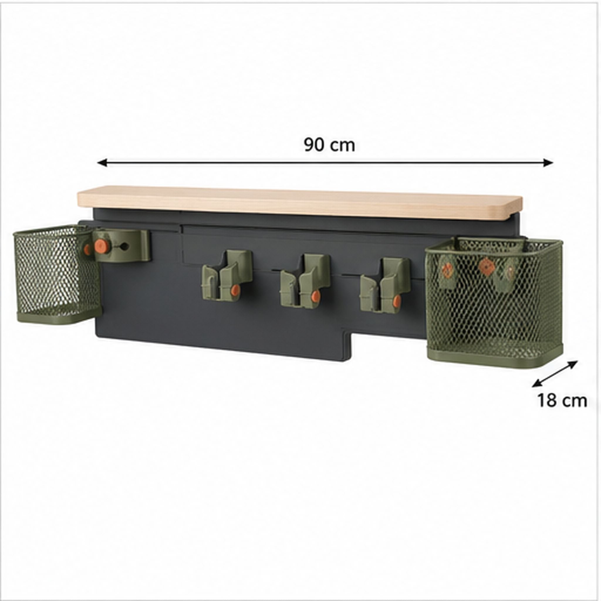ToolNest Rail – Organiseur mural modulable pour outils de jardin