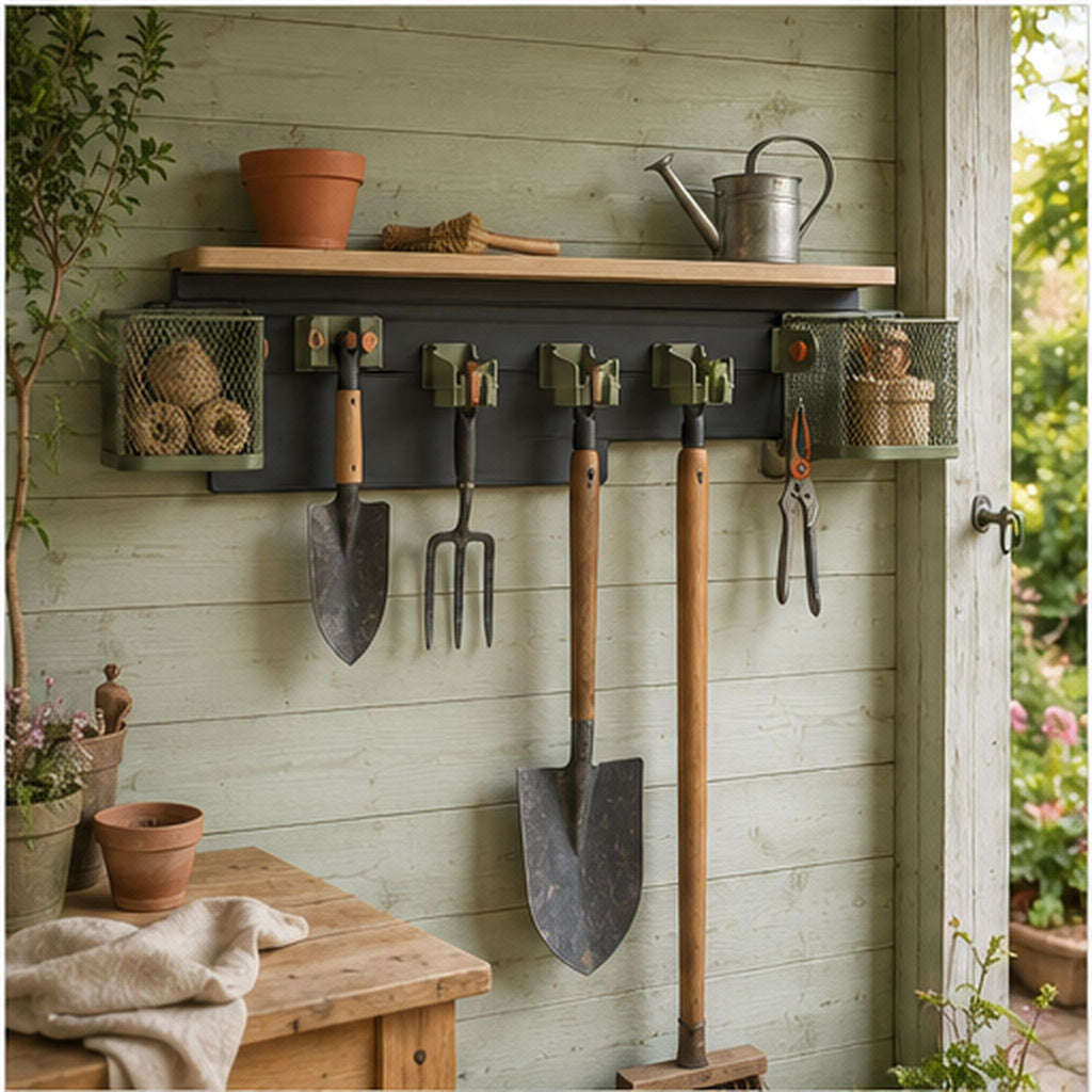 ToolNest Rail – Organiseur mural modulable pour outils de jardin