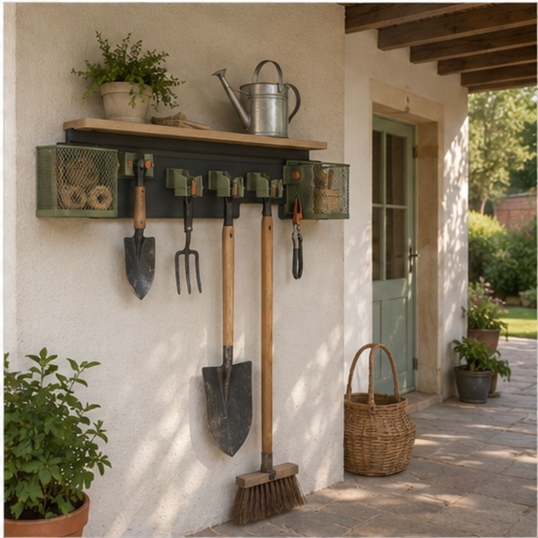 ToolNest Rail – Organiseur mural modulable pour outils de jardin